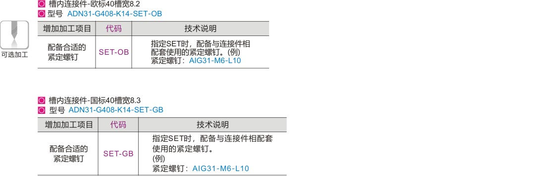 可选加工参数
