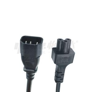 欧盟规格AC电源线 C14品字公插+梅花尾延长线 CE认证