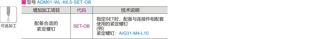 可选加工参数